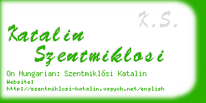 katalin szentmiklosi business card